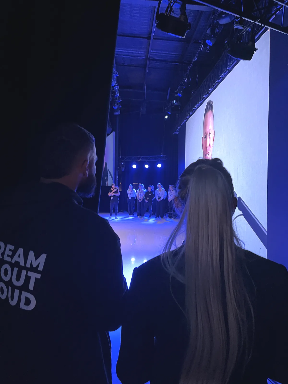 Backstage crew view of the main room at Dreamfest 2026